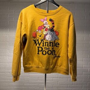 Disney Winnie the Pooh Graphic Sweatshirt Mustard Yellow Kids M 7 9‎